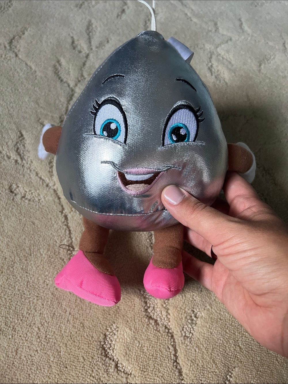 Silver and Pink Plush Hershey Kiss